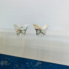 Snowy Butterfly Studs