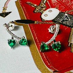 Emerald Cherry Earrings