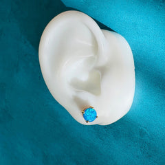 Blue Opal Studs (Gold)