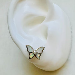 Snowy Butterfly Studs