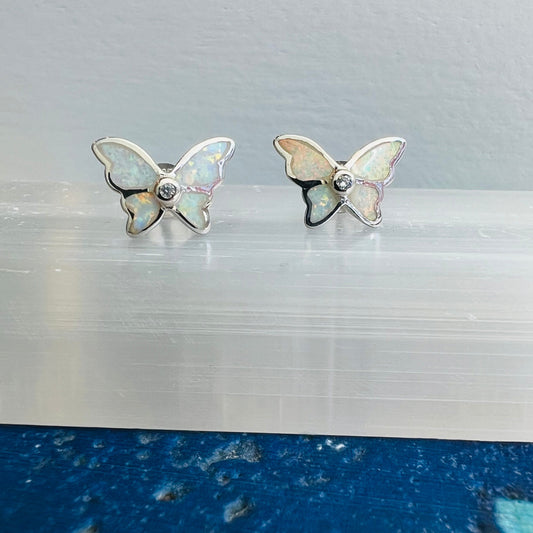 Snowy Butterfly Studs