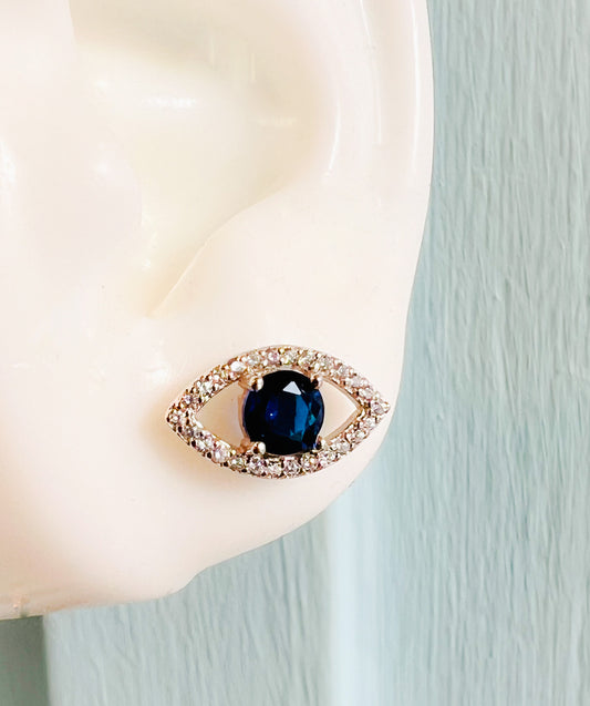 Sapphire Eye Earrings
