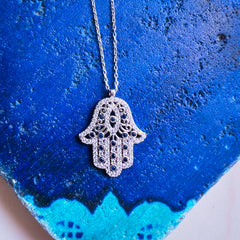 Hamsa Silver Necklace