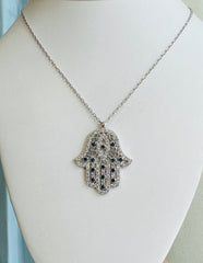 Hamsa Silver Necklace