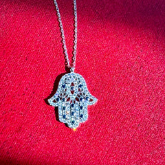 Hamsa Silver Necklace