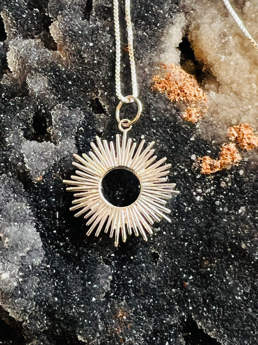 Sunburst Silver Necklace