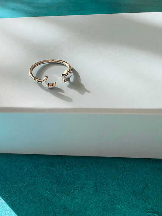 Moon and Star Ring