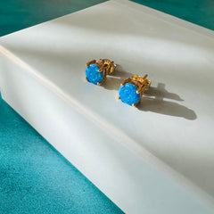 Blue Opal Studs (Gold)