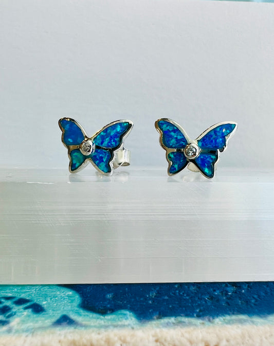 Blue Butterfly Studs