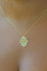 Hamsa Gold Necklace