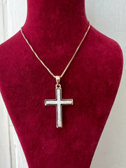 Modern Opal Cross Necklace