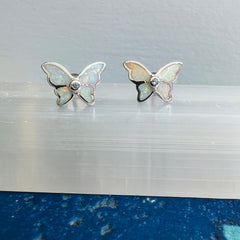 Snowy Butterfly Studs