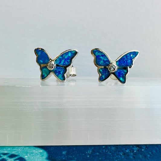 Blue Butterfly Studs