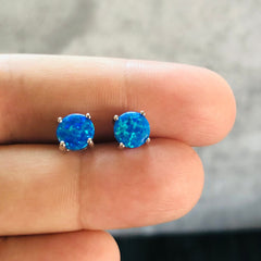 Blue Opal Studs