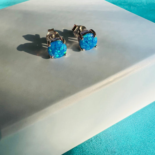 Blue Opal Studs