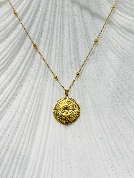 Golden Hour Evil Eye Necklace