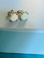 White Opal Studs