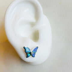 Blue Butterfly Studs