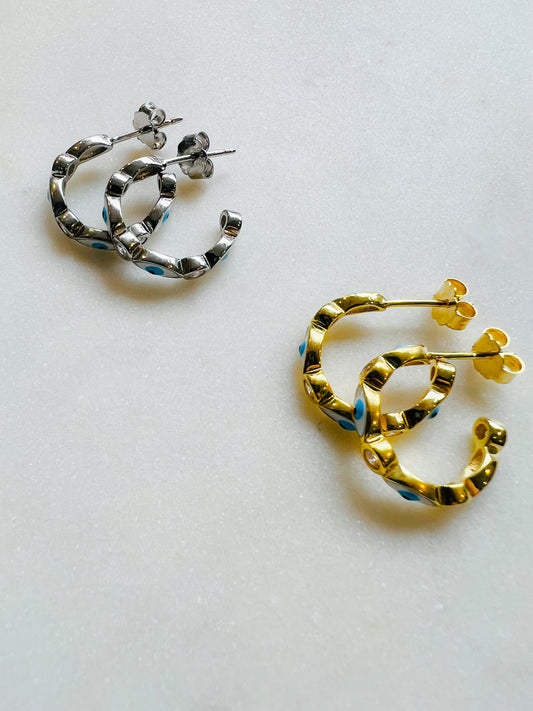 Evil Eye Hoops