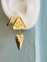 Golden Gaze Heart Earrings