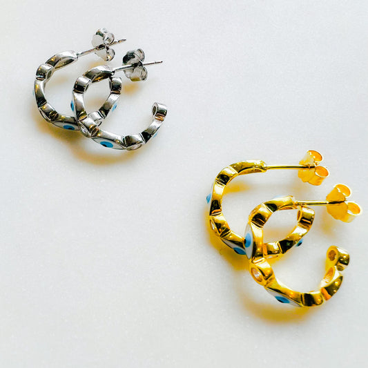 Evil Eye Hoops