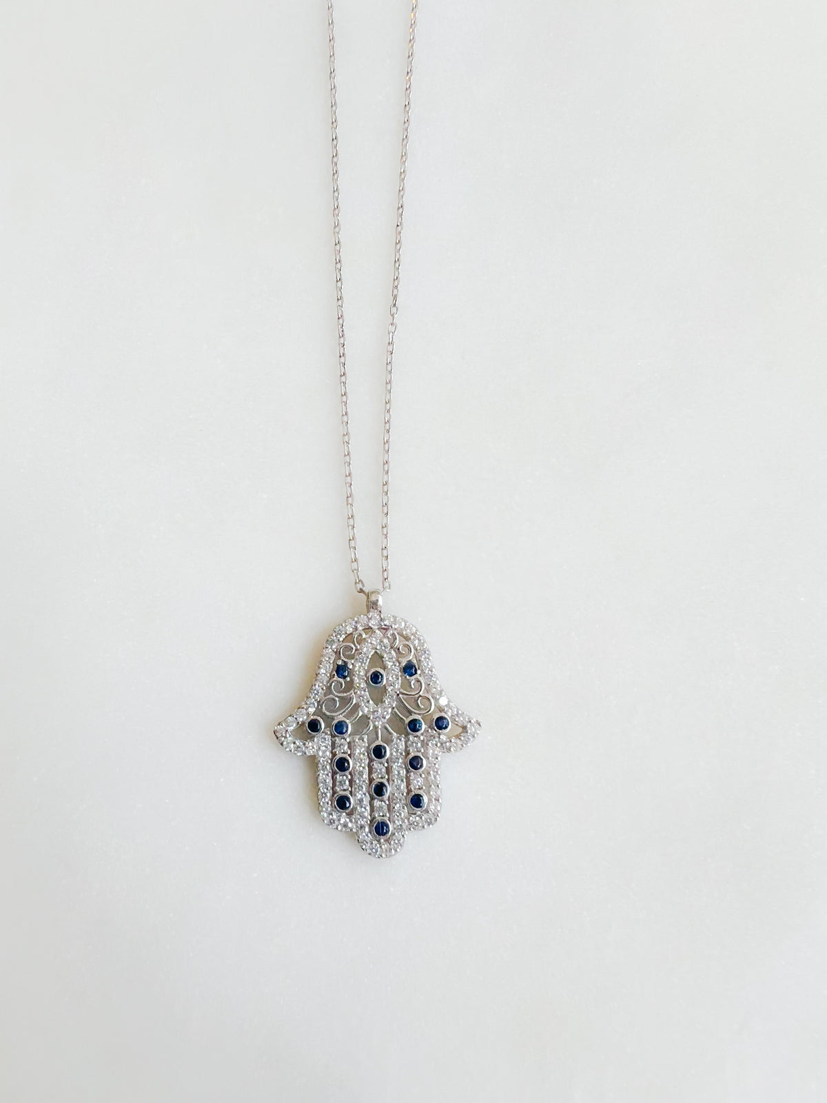 Hamsa Silver Necklace