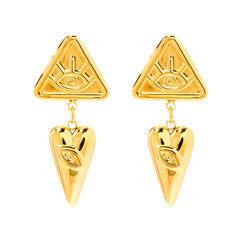 Golden Gaze Heart Earrings