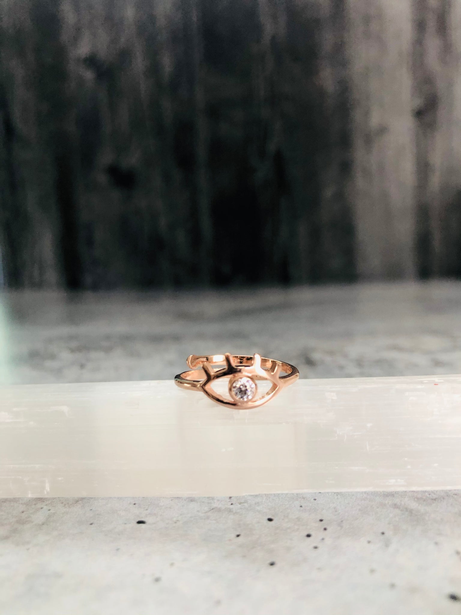 Evil eye ring in 925 sterling silver rosegold MATIRI | Bijou Box®